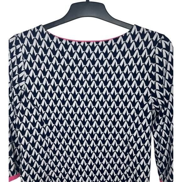 Lilly Pulitzer Jonah Crane Pose Navy & White Knit Sweater Dress 3/4 Sleeves M - Picture 11 of 13